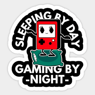 Sleeping By Day Gaming By Night Sticker
